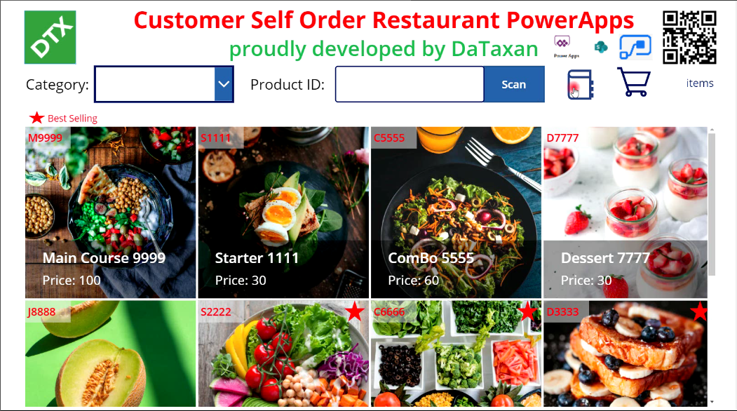 Restaurant/Bar Customer Self Order Power Apps (support Bar code / QR ...