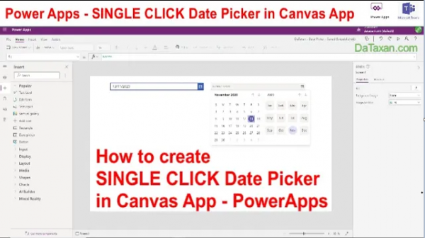 PowerApps-Calendar-Single-Date-Picker