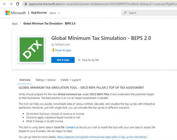 Global Minimum Tax Simulation tool - BEPS 2.0