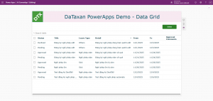 DTX PowerApps Data Grid Control